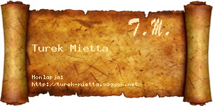 Turek Mietta névjegykártya